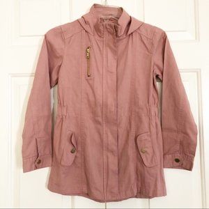 Vintage Revival Girls Hooded Utility Jacket Cotton